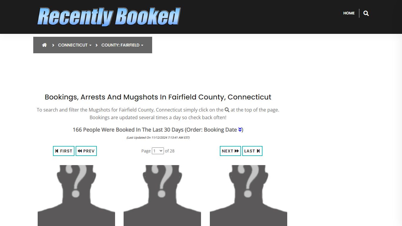 Bookings, Arrests and Mugshots in Fairfield County, Connecticut